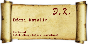Dóczi Katalin névjegykártya